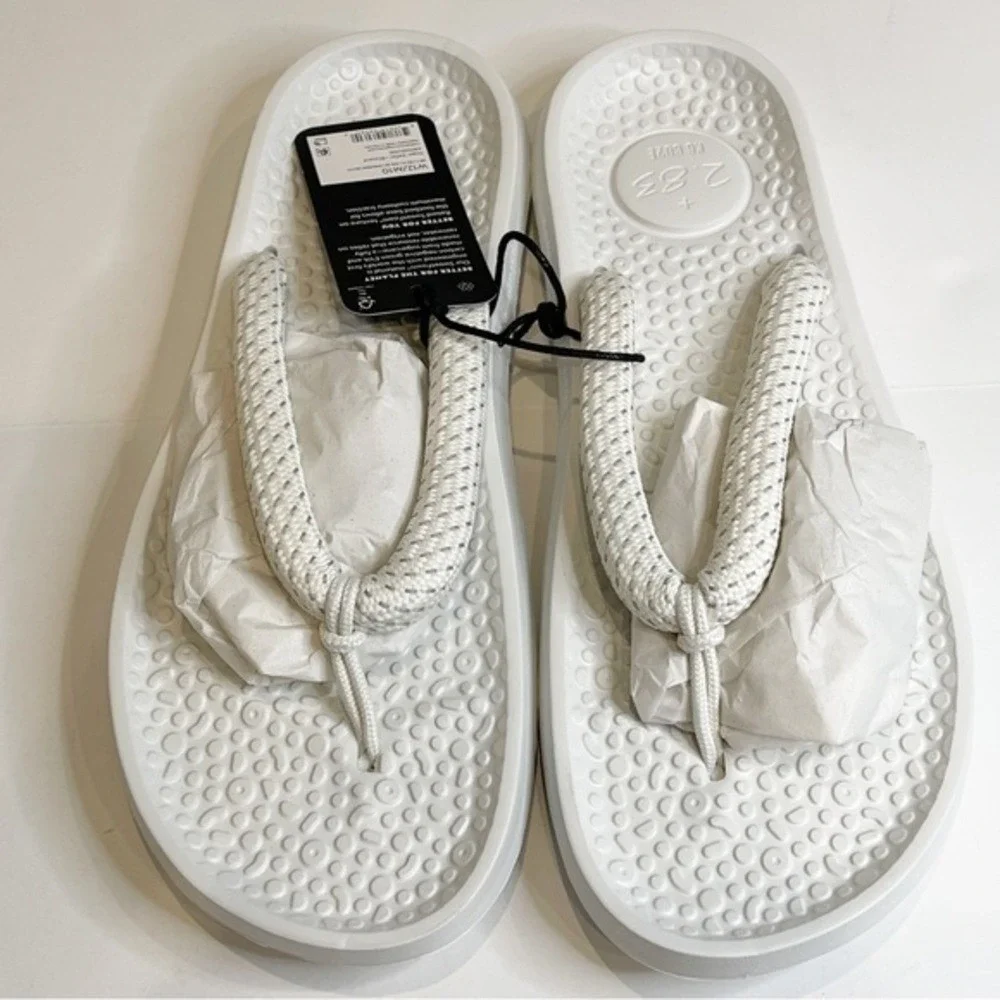 Allbirds Slides Mens Size 10 Sugar Zeffer Flip Flops‎ Unisex White Blizzard NWT - Picture 4 of 13